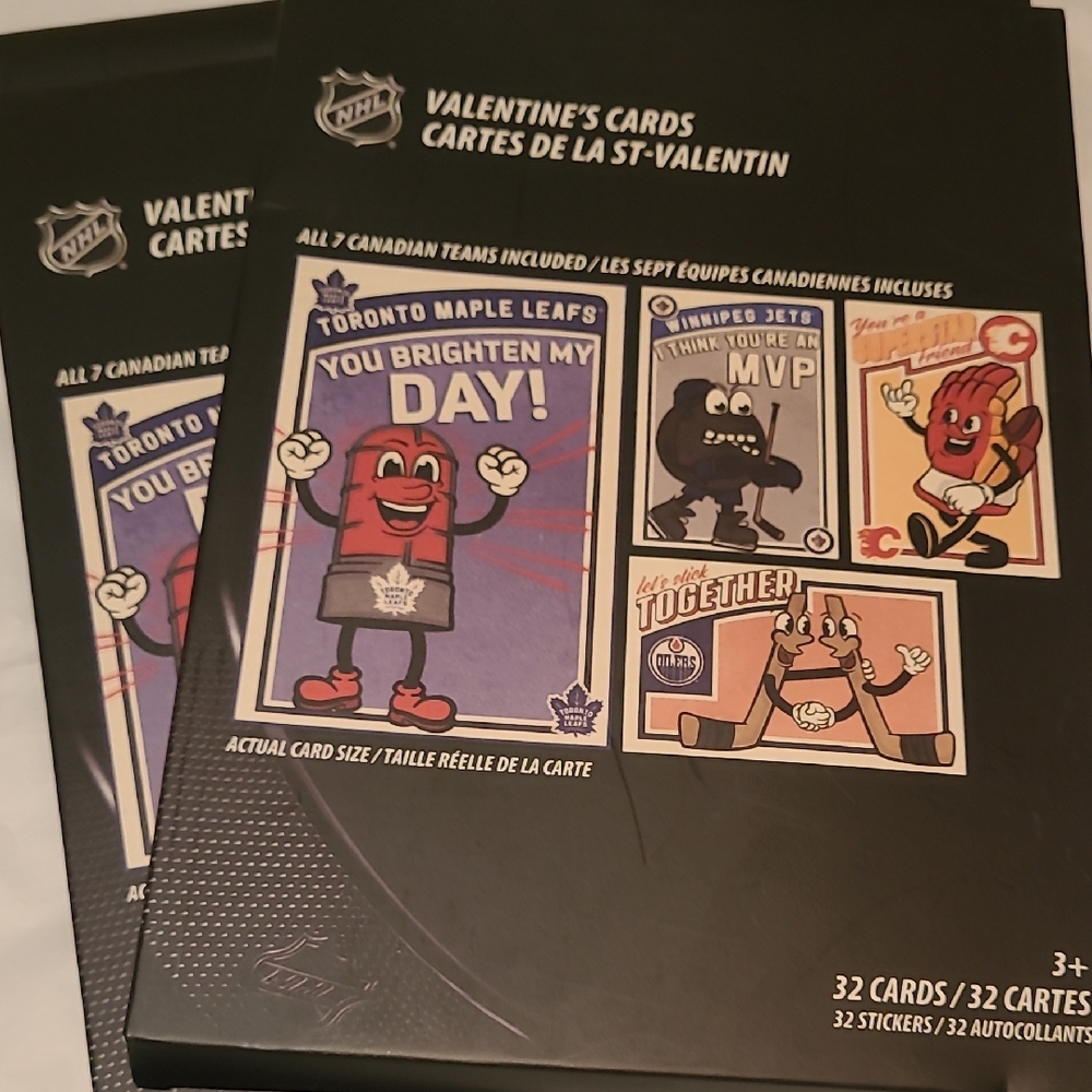NHL Valentine's Cards - Black and Blue